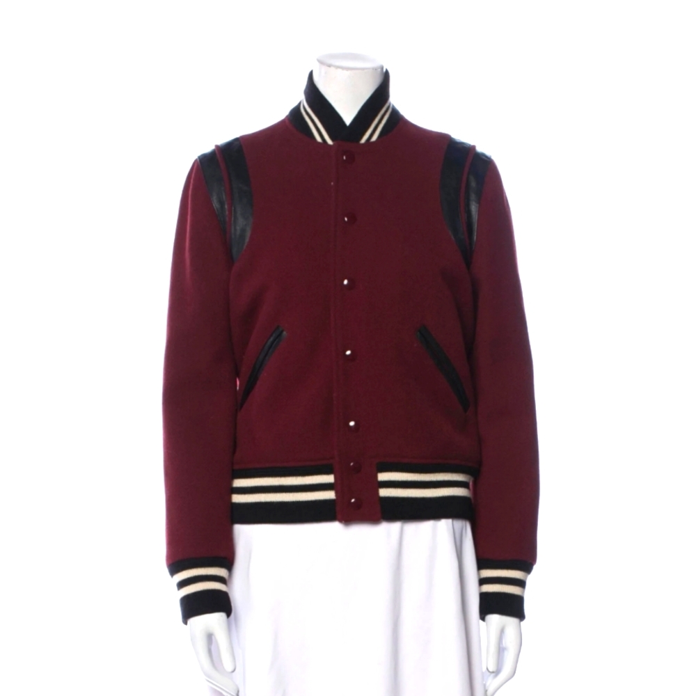 Saint Laurent Teddy Wool Iconic Bomber jacket in rare color